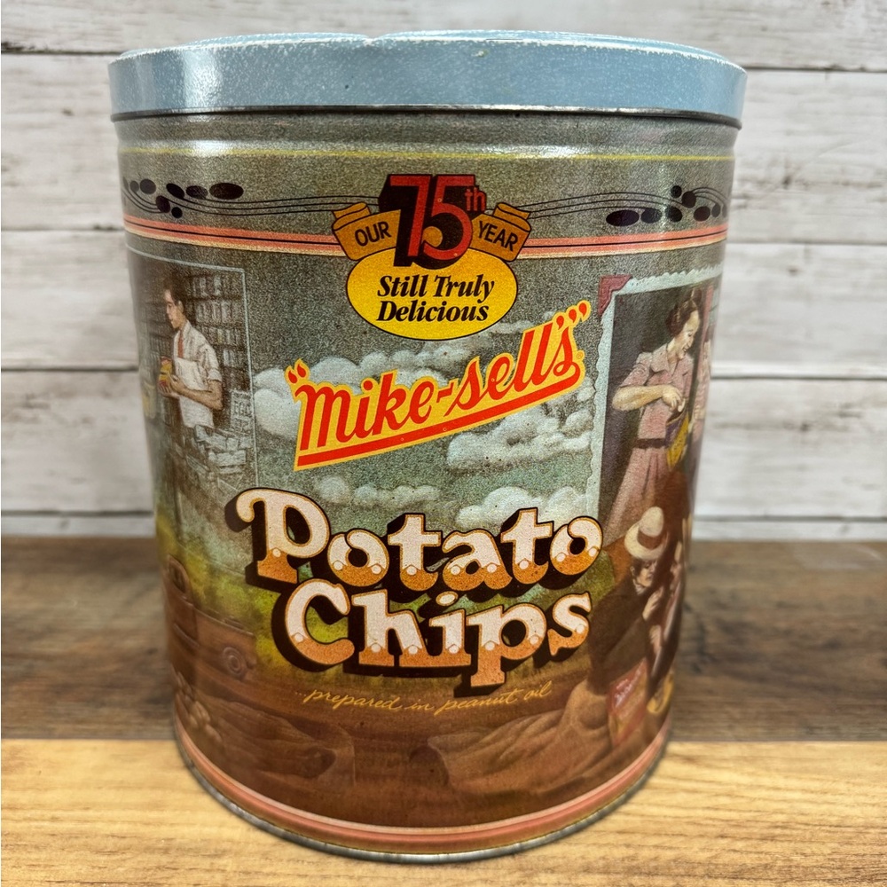 Vintage Mike-sells Potato Chips Tin Limited Edition 75th Anniversary Large Tin